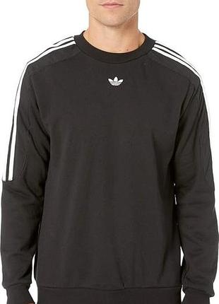 Чорний світшот кофта adidas crewneck центр лого