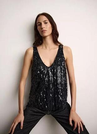 Zara zw collection топ пайетки