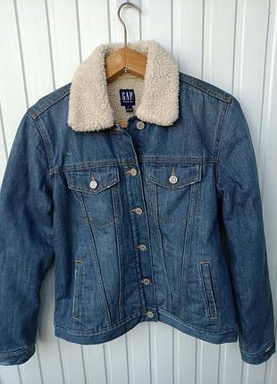 Джинсова куртка gap icon sherpa jacket (розмір m) оригінал куртка на овчині