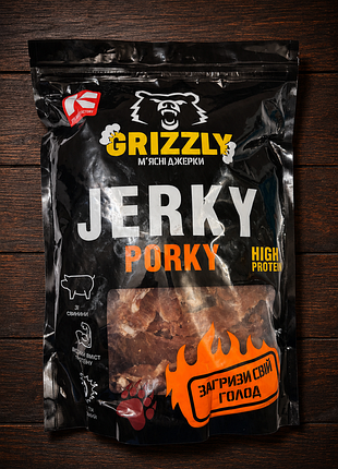 Мясные джерки grizzly 800 г / 100% мясо / 2 вкуса / свинина
