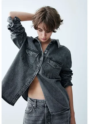 H&amp;m бомбежная рубашка на кнопках p.m