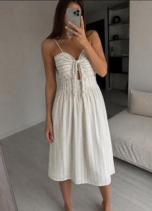Платье льняное zara