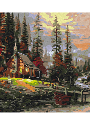 Картины по номерам «дом в лесу» bs51957 (40x50 см)