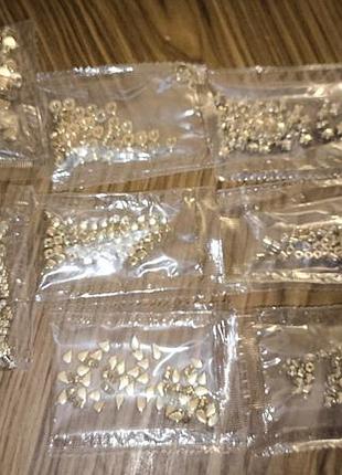 Розпродаж! набір намистин пластик перлини та золотисті з органайзером 10 різновидів шт. подарунок для дівчинки