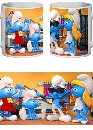 Чашка смурфики (мережка supercup smurfs 008)