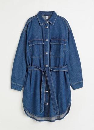 Джинсова сукня з пояском та кишенями р. м можна більше, h&m