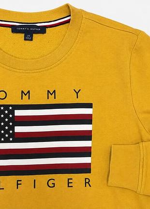 Світшот tommy hilfiger з великим логотипом, гірчичний, розмір l