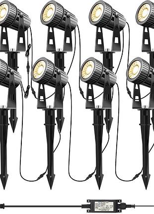8 садових ліхтарів світлодіодний садовий прожектор теплий білий 24v 24w світлодіодні садові ліхтарі 3000k з наземним шипом