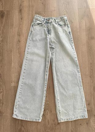 Джинсы wide leg на девочку широкие