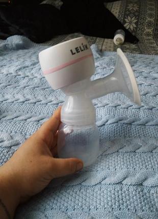 Молоковідсмоктувач електричний lelik™ pure lacto з масажем, акумуляторний, білий + 20 пакетів для зберігання молока в подарунок