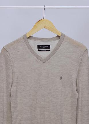Чоловічий шерстяний мериносовий джемпер пулове светр allsaints mode merino