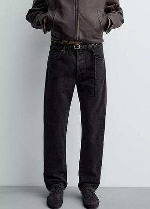Чоловічі джинси zara  straight fit, aaron levine x zara straight fit jeans