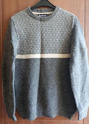 Светр barbour houghton crew джемпер вовна 83%