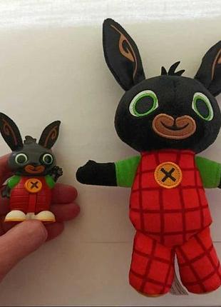 Набор оригинальных игрушек кролик бинг (bing) - мягкая + фигурка mattel