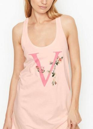 Тм victoria's secret, хлопковая ночная сорочка, домашнее платье, туника.
размер s.
