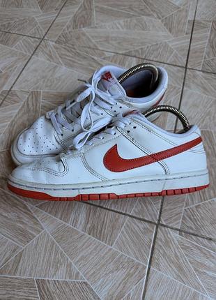 Кроссовки nike dunk low retro white red leather 2023 classic colorway men’s sneakers