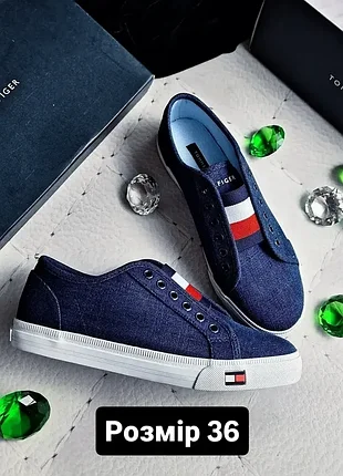 Tommy hilfiger оригінал сині текстильні кеди