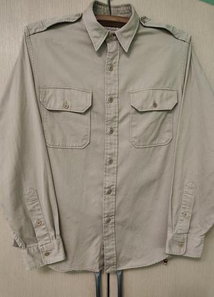 «рубашка polo ralph lauren military utility, хаки, оливковый, длинный рукав».