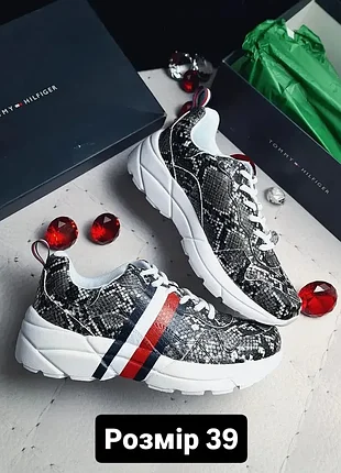 Tommy hilfiger оригінал кросівки зі зміїним принтом