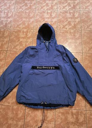 Vintage 90s burberrys sport anorak jacket xl mens rare big logo ykk zip