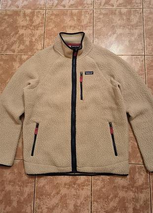 Patagonia retro pile fleece jacket men's xl beige full zip sherpa outdoor