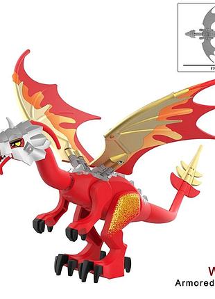 Большая фигурка красный дракон 33 см kingdoms castle dragon совместима с лезвия w1503