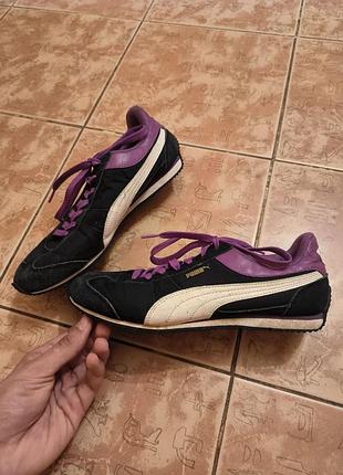 Puma 76 runner women's black pink sneakers uk 6.5 eu 40 excellent condition
