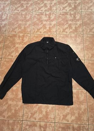 C.p. company overshirt black mens m half zip lens utility shirt excellent