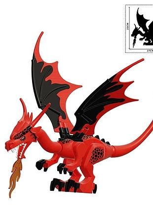 Большая фигурка красный дракон 27 см kingdoms castle dragon совместима с лезвия w1503