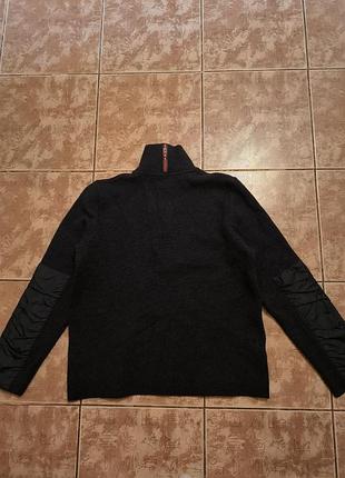 Prada linea rossa red tab 1/3 zip wool sweater jumper black size 52