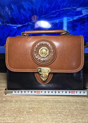 Сумка жіноча marchino via moda вінтажна шкіряна коричнева чорна