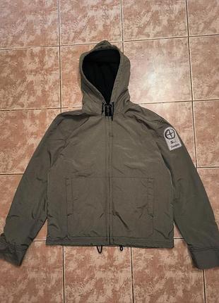 Stone island denims 00s contrast stitch patch windbreaker jacket xl olive