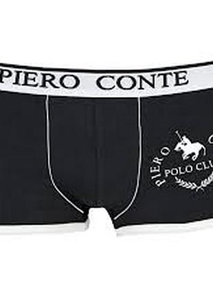 Черные мужские хлопковые трусы-боксеры piero conte