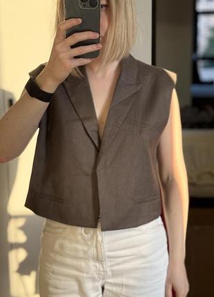 Жилет з льону pull&bear