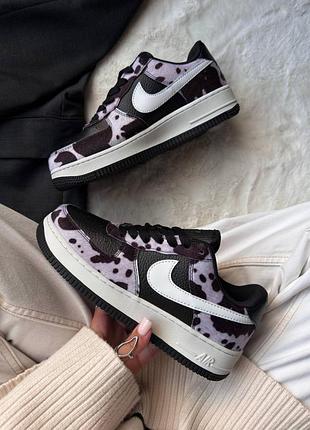 Air force 1 cow print field black