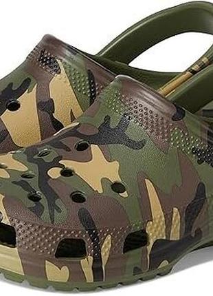 Детские сабо crocs classic camouflage clog оригинал j4 j5