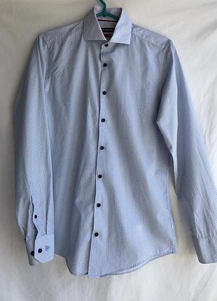 Чоловіча сорочка roy robson, slim fit, m, блакитний, вживане, дуже хороший стан