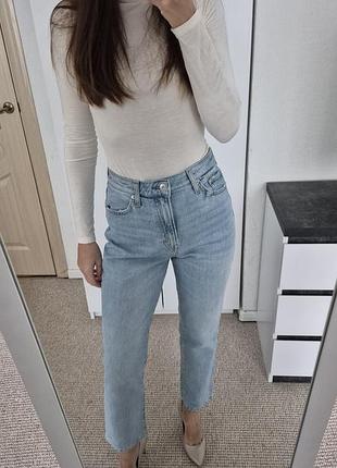 Джинсы h&amp;m vintage mom светло-голубые, высокая посадка, 36 / s