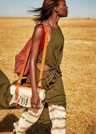 Платье сарафан в этническом стиле сафари h&amp;m studio