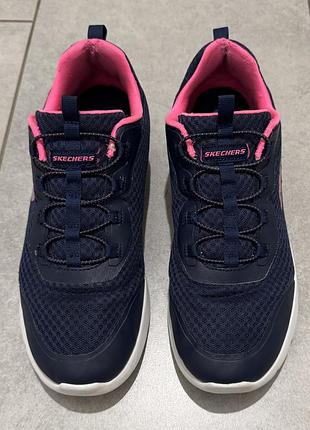 Skechers жіночі кросівки 40 р. / 27 см / темно-сині з рожевим