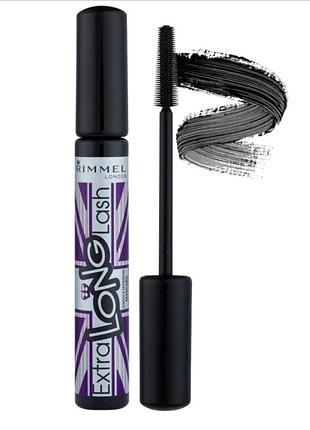 Туш подовжуюча екстра чорна rimmel, туш для вій