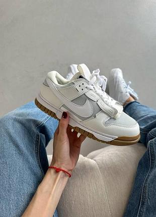 Білі кросівки унісекс nike dunk low jumbo medium olive х данк 38