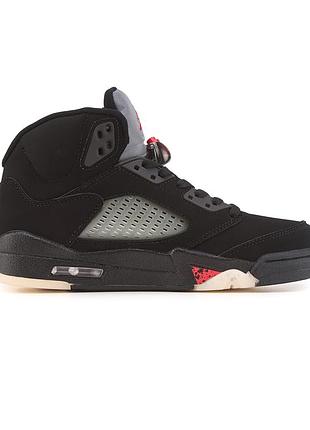 Чорні кросівки унісекс nike air jordan 5 retro gore-tex black winter termo х джордан 43
