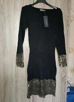 Красивое теплое стрейч платье 👗 вечернее с кружевом