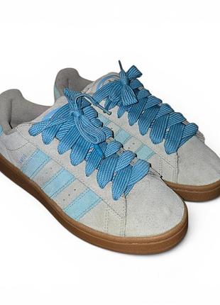 Кросівки унісекс adidas campus 00s grey blue gum, сірі, блакитні, розмір 39, замша