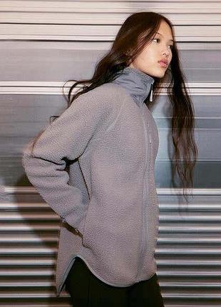 Стильна спортивна куртка-худі з хутра «тедді» h&m