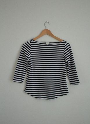 Классический хлопковый лонгслив-тельняшка h&amp;m l.o.g.g в сине-белую полоску