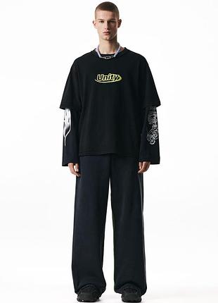 Чоловіча двошарова футболка, лонгслів h&m heron preston h2