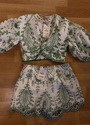 Костюм zara новий, в прошву, натуральна тканина