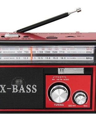 Радіоприймач портативне радіо golon rx-381 акумуляторний ретро стовпчик usb sd mp3 fm red